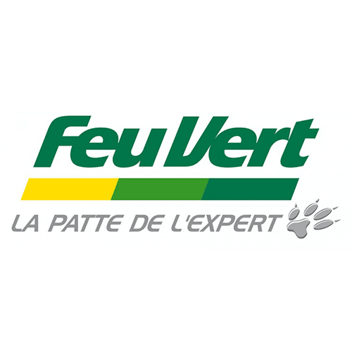 Feu Vert : Logo officiel avec slogan La Patte de l'Expert Logo Feu Vert vert et jaune avec slogan LA PATTE DE L'EXPERT et icône d'empreinte de patte grise.